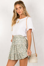 Load image into Gallery viewer, High waist ruffled floral skirt printed beach A-line skirt
