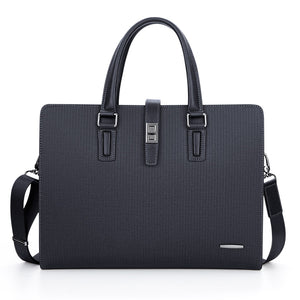 Briefcase for Men Leather Slim Business Shoulder Laptop Bag L15 * W3.5 * H14.4 inches