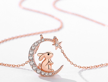 Load image into Gallery viewer, Rabit and Moon chain Pendant Necklace for Women
