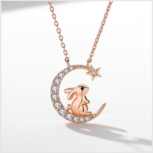 Load image into Gallery viewer, Rabit and Moon chain Pendant Necklace for Women
