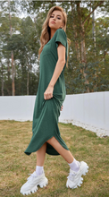 Load image into Gallery viewer, Women&#39;s Casual Loose Pocket Long Dress Short Sleeve Split Maxi Dresses
