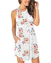 Load image into Gallery viewer, Summer Women Short Sleeve Print Dress V Neck Casual Short Dresses
