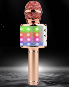 Wireless Bluetooth Karaoke Microphone,3-in-1 Portable Handheld Karaoke Mic Speaker Machine Home Party Birthday for All Smartphones PC