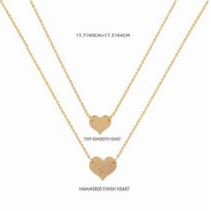 Double Necklace Female Clavicle Chain Heart Gold Coin Pendant