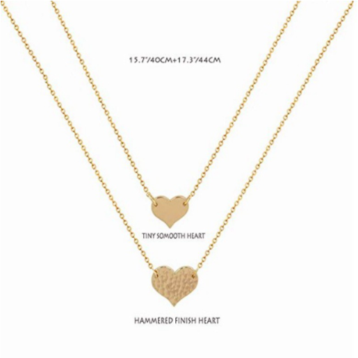 Double Necklace Female Clavicle Chain Heart Gold Coin Pendant