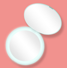 Load image into Gallery viewer, Portable makeup mirror with led light ring
