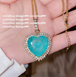 Aquamarine Love Necklace