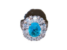 Load image into Gallery viewer, Blue Zircon Flower Ring
