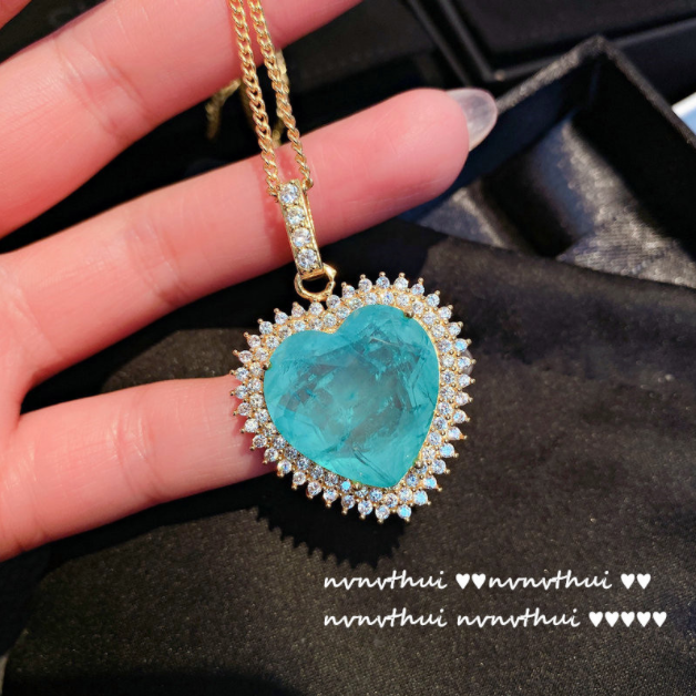 Aquamarine Love Necklace