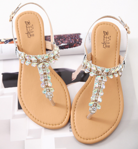 Sandals ladies flip flops flat Roman shoes