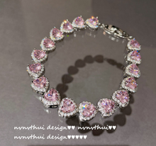 Load image into Gallery viewer, Love gemstone bracelet pink
