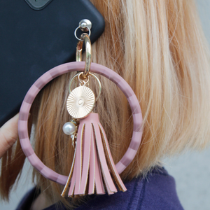 Leather tassel pendant