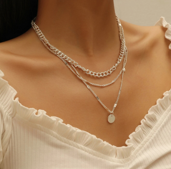 Blue rose designer handmade pendant chain necklace at ₹1450 | Azilaa