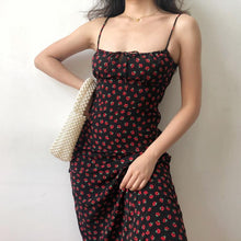 Load image into Gallery viewer, French retro floral sling skirt lace dress
