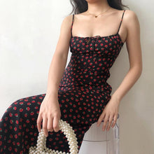 Load image into Gallery viewer, French retro floral sling skirt lace dress
