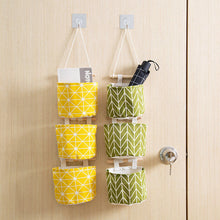 Load image into Gallery viewer, Cotton and linen storage hanging bag combination small hanging pocket
