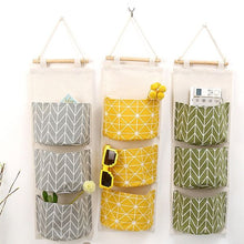 Load image into Gallery viewer, Cotton and linen storage hanging bag combination small hanging pocket
