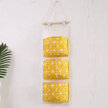 Load image into Gallery viewer, Cotton and linen storage hanging bag combination small hanging pocket
