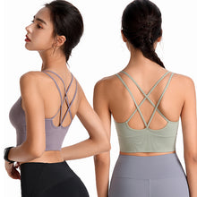 Load image into Gallery viewer, Sports Bra for Women, Sexy Crisscross Back Medium Support Yoga Bra with Removable Cups
