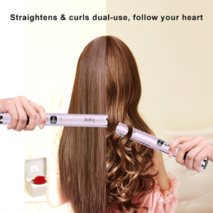 Hair Straightener and Curler 2 in 1 Flat Iron for Hair with Detachable Power Cord Tourmaline Ceramic Hair Straightener