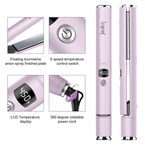 Hair Straightener and Curler 2 in 1 Flat Iron for Hair with Detachable Power Cord Tourmaline Ceramic Hair Straightener