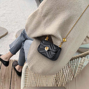 Crossbody Shoulder Evening Bag for Women  Leather Chain Strap Clutch Small  Satchel Purse