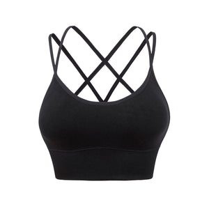 Sports Bra for Women, Sexy Crisscross Back Medium Support Yoga Bra with Removable Cups