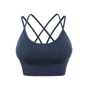 Sports Bra for Women, Sexy Crisscross Back Medium Support Yoga Bra with Removable Cups