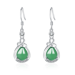 Jade Earrings for Girls Fashion Jewelry Cubic Zirconia Halo Earrings for Women