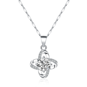 Lucky Clover Handmade 925 Sterling Silver chain Pendant Necklace for Women