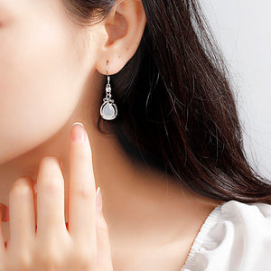 Jade Earrings for Girls Fashion Jewelry Cubic Zirconia Halo Earrings for Women